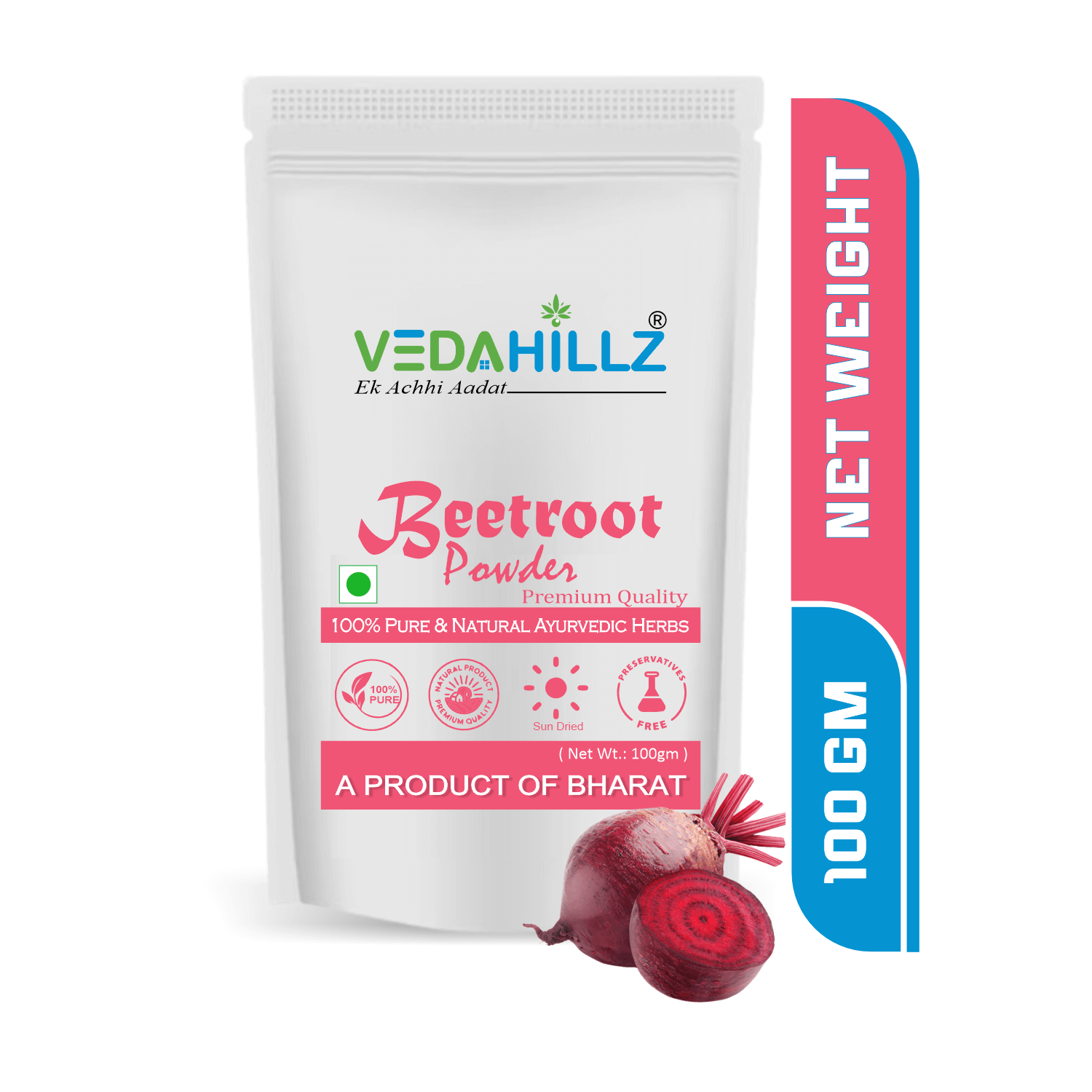 Vedahillz Herbal Beetroot Powder Made from Carefully Selected Beetroot